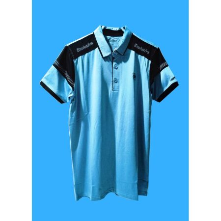 Polo tshirt black over blue